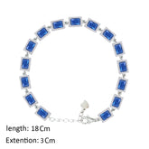 عصفور كريستال انسيال فضة تنس عيار 925 بتصميم اميرالد ازرق مرصع بالزركون